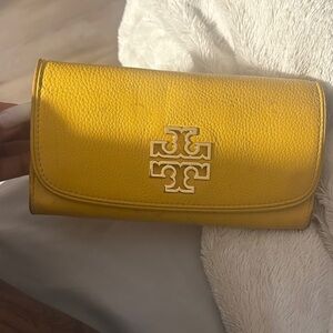 Tory Burch Mustard Yellow Leather Wallet